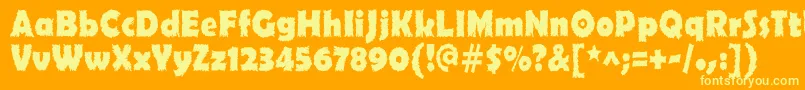 Ojovanic Bold Font – Yellow Fonts on Orange Background