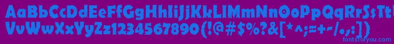 Ojovanic Bold Font – Blue Fonts on Purple Background