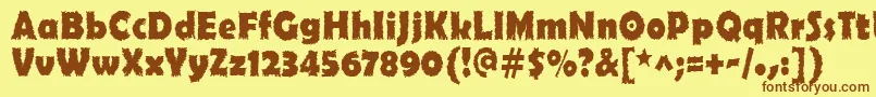 Ojovanic Bold-fontti – ruskeat fontit keltaisella taustalla