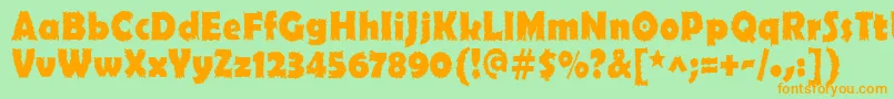 Ojovanic Bold Font – Orange Fonts on Green Background