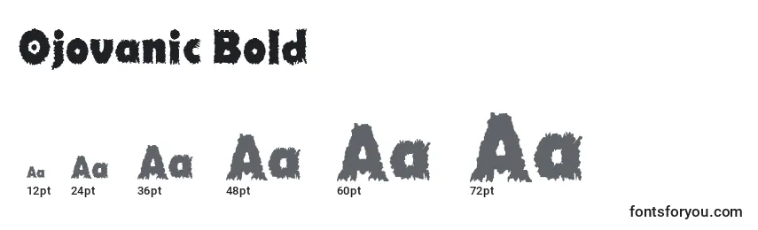Размеры шрифта Ojovanic Bold (135963)