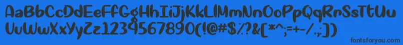 フォントOkay Again   – 黒い文字の青い背景
