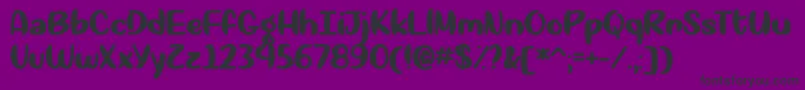 Шрифт Okay Again   – чёрные шрифты на фиолетовом фоне