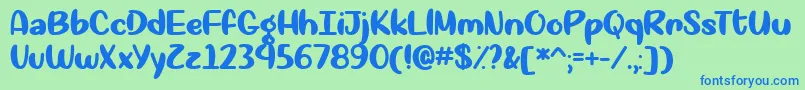 Okay Again   Font – Blue Fonts on Green Background