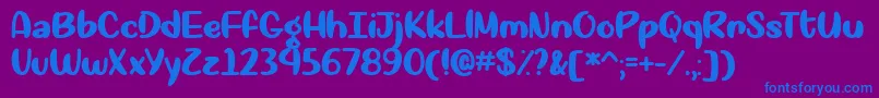 フォントOkay Again   – 紫色の背景に青い文字
