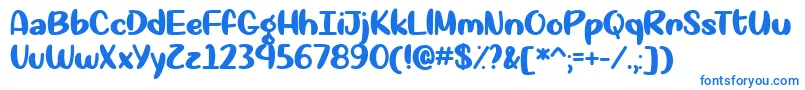 Шрифт Okay Again   – синие шрифты на белом фоне