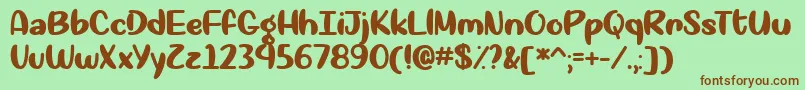 Okay Again  -fontti – ruskeat fontit vihreällä taustalla
