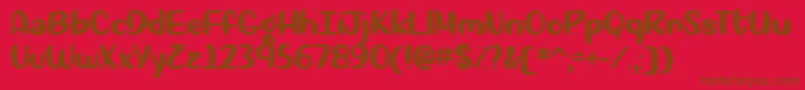 Okay Again   Font – Brown Fonts on Red Background