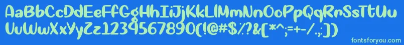 Okay Again   Font – Green Fonts on Blue Background