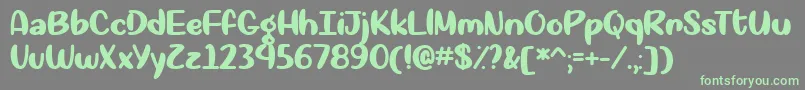 Okay Again  -fontti – vihreät fontit harmaalla taustalla