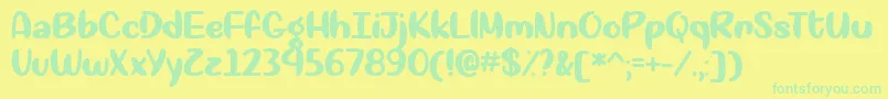 Okay Again   Font – Green Fonts on Yellow Background