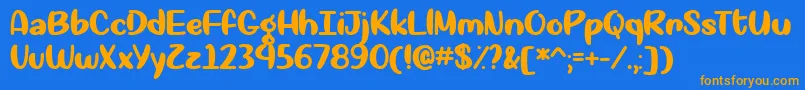 Okay Again   Font – Orange Fonts on Blue Background