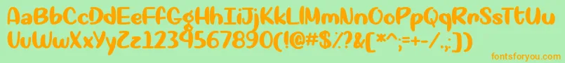 Okay Again   Font – Orange Fonts on Green Background