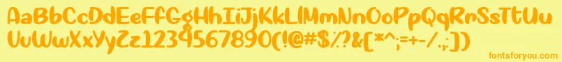 Czcionka Okay Again   – pomarańczowe czcionki na żółtym tle