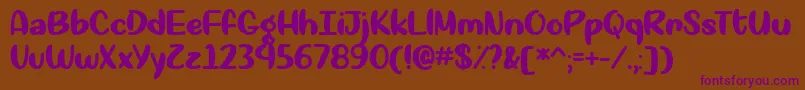 Okay Again  -fontti – violetit fontit ruskealla taustalla