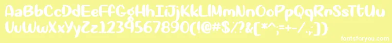 Okay Again   Font – White Fonts on Yellow Background