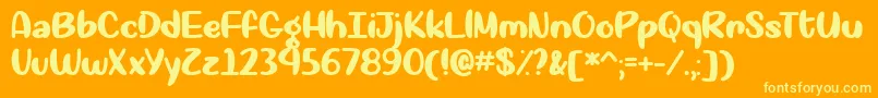 フォントOkay Again   – オレンジの背景に黄色の文字