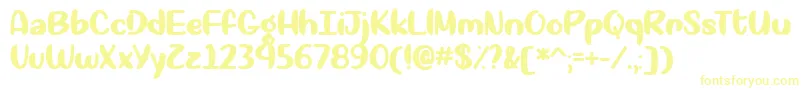 フォントOkay Again   – 白い背景に黄色の文字
