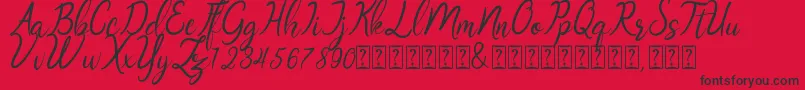 Oklahoma script demo Font – Black Fonts on Red Background