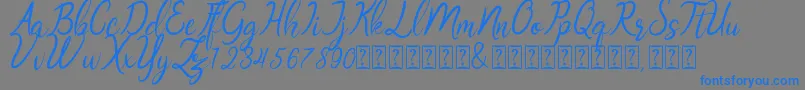 Oklahoma script demo Font – Blue Fonts on Gray Background