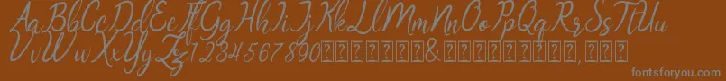 Oklahoma script demo Font – Gray Fonts on Brown Background