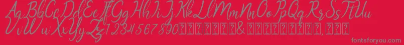 Oklahoma script demo Font – Gray Fonts on Red Background