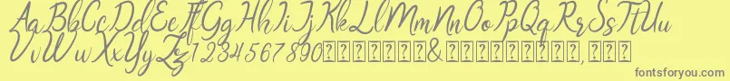 Weitere Informationen zur Oklahoma script demo-Schriftart Oklahoma script demo-Schriftart – Graue Schriften auf gelbem Hintergrund