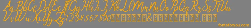 Oklahoma script demo Font – Orange Fonts on Gray Background