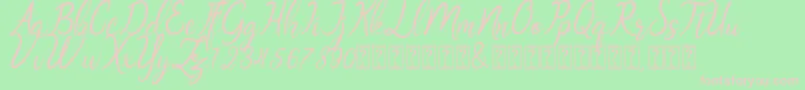 Oklahoma script demo Font – Pink Fonts on Green Background