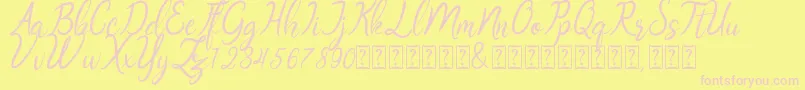 Oklahoma script demo Font – Pink Fonts on Yellow Background