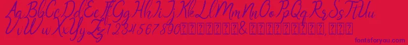 Oklahoma script demo Font – Purple Fonts on Red Background