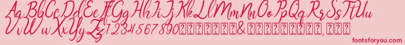 fuente Oklahoma script demo – Fuentes Rojas Sobre Fondo Rosa