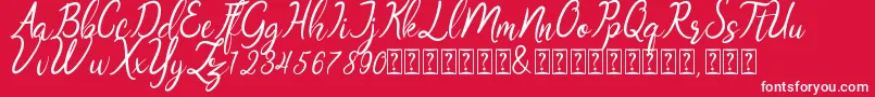 Oklahoma script demo Font – White Fonts on Red Background