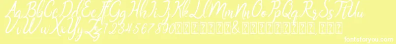 フォントOklahoma script demo – 黄色い背景に白い文字