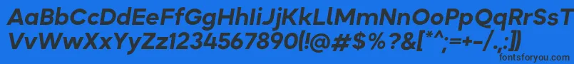 フォントOkta BoldItalic – 黒い文字の青い背景