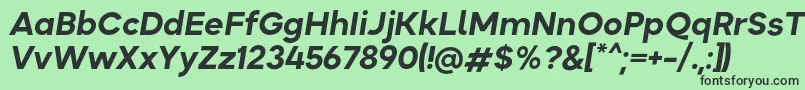 フォントOkta BoldItalic – 緑の背景に黒い文字
