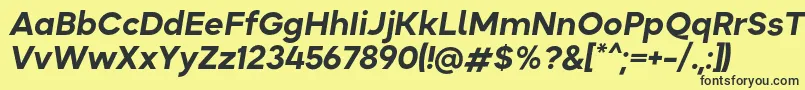 Okta BoldItalic Font – Black Fonts on Yellow Background