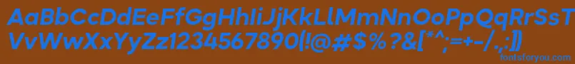 フォントOkta BoldItalic – 茶色の背景に青い文字