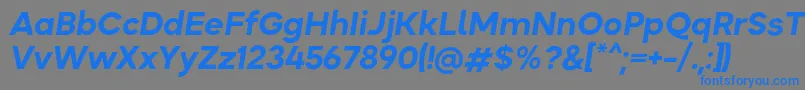 Okta BoldItalic Font – Blue Fonts on Gray Background