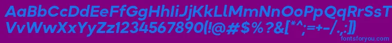 Шрифт Okta BoldItalic – синие шрифты на фиолетовом фоне