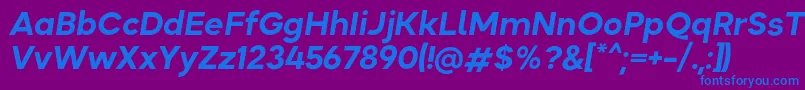 Okta BoldItalic Font – Blue Fonts on Purple Background