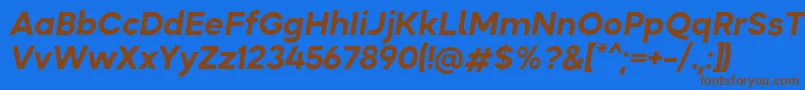 Czcionka Okta BoldItalic – brązowe czcionki na niebieskim tle