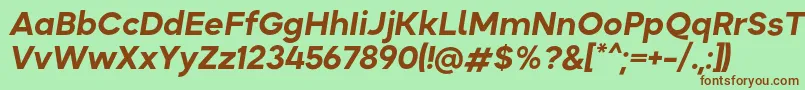 Okta BoldItalic Font – Brown Fonts on Green Background