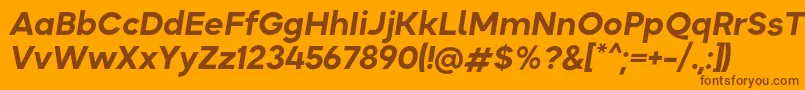 Okta BoldItalic Font – Brown Fonts on Orange Background