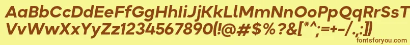 Okta BoldItalic Font – Brown Fonts on Yellow Background