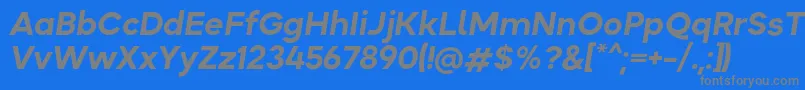 Okta BoldItalic Font – Gray Fonts on Blue Background