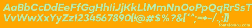 Okta BoldItalic Font – Green Fonts on Orange Background