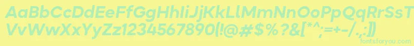 Okta BoldItalic Font – Green Fonts on Yellow Background