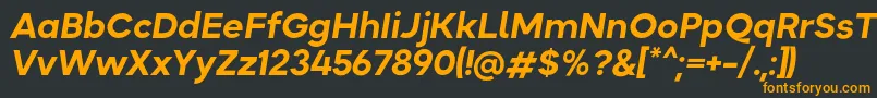 Okta BoldItalic Font – Orange Fonts on Black Background