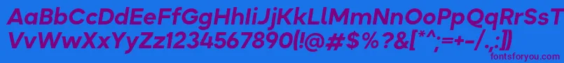 Okta BoldItalic Font – Purple Fonts on Blue Background